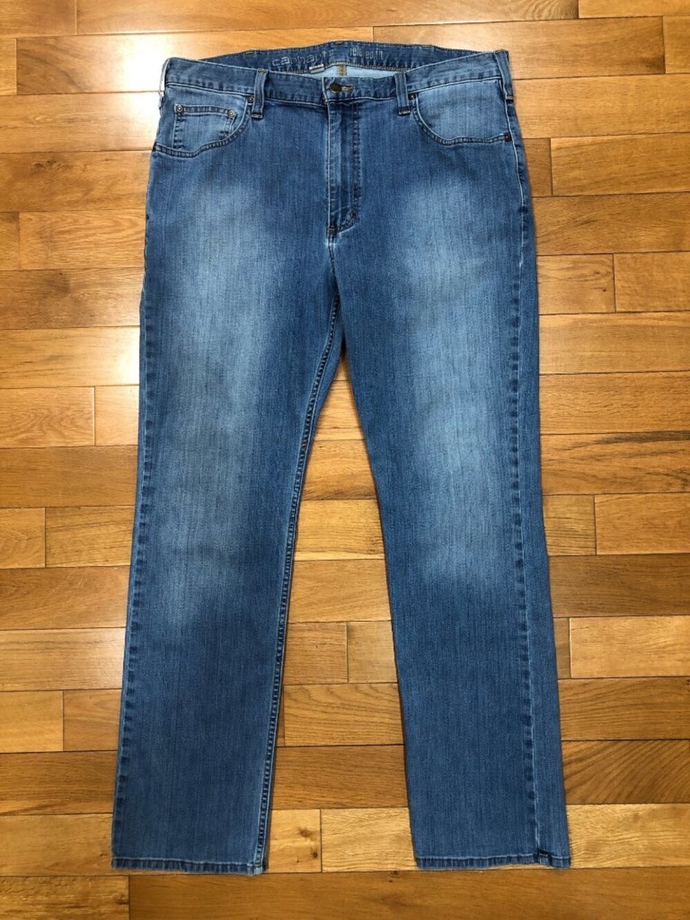 Carhartt Relaxed Fit Rugged Flex Straight Leg Blue Jeans Utility Workwear Sz 38